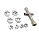Maxbell 4pcs RC 12mm Adapter with 4 Flange Nut for MN-999 1:10 Car Replacement