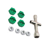 Maxbell 4pcs RC 12mm Adapter with 4 Flange Nut for MN-999 1:10 Car Replacement