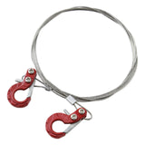 Maxbell RC Car Steel Tow Rope 1:10 1/10 Durable Metal for TF2 Vehicle Crawlers Red