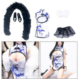 Maxbell 1/6 Chinese Traditional Dress Qipao for 12'' Female Doll Outfits Accessory Black Scarf
