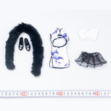 Maxbell 1/6 Chinese Traditional Dress Qipao for 12'' Female Doll Outfits Accessory Black Scarf
