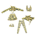 Maxbell Fashion 1:6 Scale Female Soldiers Camouflage Clothing Accs Short-Sleeved