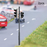 Maxbell 2Pcs Plastic Model Traffic Light Railway for OO Scale HO Scale I Scale 1:32