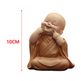 Maxbell Cute Buddha Statue Monk Figurine Ornaments Little for Housewarming Gifts grin