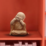 Maxbell Cute Buddha Statue Monk Figurine Ornaments Little for Housewarming Gifts grin