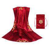 Maxbell Tarot Tablecloth Table Cover 25.5x25.5 inch Square for Witchcraft Supplies red