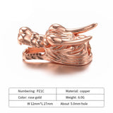 Maxbell Chinese Dragon Head Copper Pendant Umbrella Rope Beads Jewelry Supplies Rose Golden