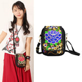 Maxbell Embroidery Women Shoulder Bag Flower Pattern Travel Bags Women Gifts  Purple