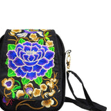 Maxbell Embroidery Women Shoulder Bag Flower Pattern Travel Bags Women Gifts  Purple