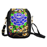 Maxbell Embroidery Women Shoulder Bag Flower Pattern Travel Bags Women Gifts  Purple