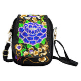 Maxbell Embroidery Women Shoulder Bag Flower Pattern Travel Bags Women Gifts  Purple