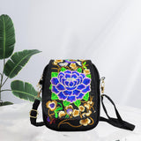Maxbell Embroidery Women Shoulder Bag Flower Pattern Travel Bags Women Gifts  Purple