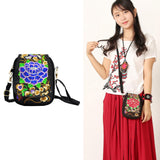 Maxbell Embroidery Women Shoulder Bag Flower Pattern Travel Bags Women Gifts  Purple