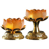 Maxbell Lotus Flower Shaped Alloy Candle Holder Stand for Tabletop Party Decoration
