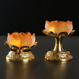 Maxbell Lotus Flower Shaped Alloy Candle Holder Stand for Tabletop Party Decoration