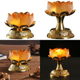 Maxbell Lotus Flower Shaped Alloy Candle Holder Stand for Tabletop Party Decoration