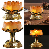 Maxbell Lotus Flower Shaped Alloy Candle Holder Stand for Tabletop Party Decoration