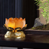 Maxbell Lotus Flower Shaped Alloy Candle Holder Stand for Tabletop Party Decoration