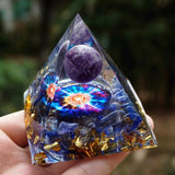 Maxbell Pyramid Crystal Sphere Ball Gravel Energy Tower for Car Home Ornaments 5cm