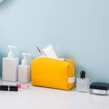 Maxbell Woman Organizer Case PU Leather Portable Storage Pouch Wash Bag Yellow