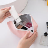 Maxbell Woman Organizer Case PU Leather Portable Storage Pouch Wash Bag Pink
