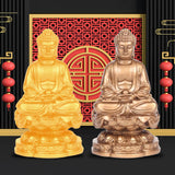 Maxbell Buddha Statues Sculpture Miniature Figurine Car Dashboard Tea Room Decor gold