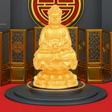 Maxbell Buddha Statues Sculpture Miniature Figurine Car Dashboard Tea Room Decor gold