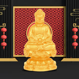 Maxbell Buddha Statues Sculpture Miniature Figurine Car Dashboard Tea Room Decor gold