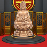 Maxbell Buddha Statues Sculpture Miniature Figurine Car Dashboard Tea Room Decor Bronze