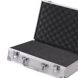 Maxbell Aluminum Alloy Carrying Case Lightweight Waterproof Briefcase Multipurpose Siliver Small Buckle