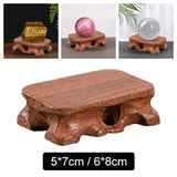 Maxbell Wooden Display Stand Support Sphere Holder for Crystals Gemstones Rocks S