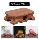 Maxbell Wooden Display Stand Support Sphere Holder for Crystals Gemstones Rocks S