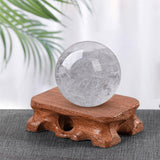 Maxbell Wooden Display Stand Support Sphere Holder for Crystals Gemstones Rocks S