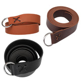 Maxbell Leather Medieval Viking Belt Waistband Photo Props for Medieval Event Black