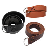 Maxbell Leather Medieval Viking Belt Waistband Photo Props for Medieval Event Black
