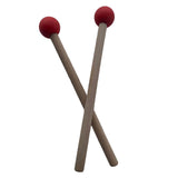 Maxbell 2 Pieces Glockenspiel Sticks Rubber Mallet for Drummers Practitioners Red