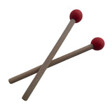 Maxbell 2 Pieces Glockenspiel Sticks Rubber Mallet for Drummers Practitioners Red