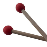 Maxbell 2 Pieces Glockenspiel Sticks Rubber Mallet for Drummers Practitioners Red