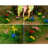 Maxbell 30Pcs Flower Cluster Grass Tufts Static Scenery Model DIY Pink