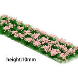 Maxbell 30Pcs Flower Cluster Grass Tufts Static Scenery Model DIY Pink