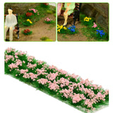 Maxbell 30Pcs Flower Cluster Grass Tufts Static Scenery Model DIY Pink