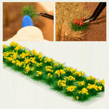 Maxbell 30Pcs Flower Cluster Grass Tufts Static Scenery Model DIY Yellow