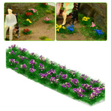 Maxbell 30Pcs Flower Cluster Grass Tufts Static Scenery Model DIY Pink Color Purple