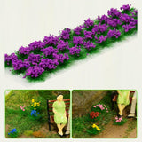 Maxbell 30Pcs Flower Cluster Grass Tufts Static Scenery Model DIY Purple