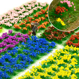 Maxbell 30Pcs Flower Cluster Grass Tufts Static Scenery Model DIY Purple