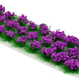 Maxbell 30Pcs Flower Cluster Grass Tufts Static Scenery Model DIY Purple
