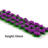 Maxbell 30Pcs Flower Cluster Grass Tufts Static Scenery Model DIY Purple