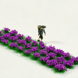 Maxbell 30Pcs Flower Cluster Grass Tufts Static Scenery Model DIY Purple