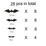 Maxbell 3D Bats Wall Stickers Wall Sticker for Party Supplies Yard Outdoor Indoor 28PCS