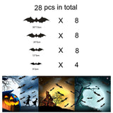 Maxbell 3D Bats Wall Stickers Wall Sticker for Party Supplies Yard Outdoor Indoor 28PCS